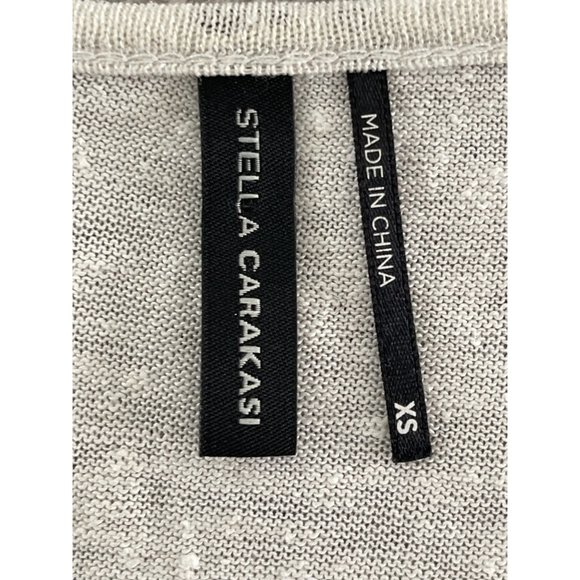 Stella Carakasi Asymmetric Hemp Tee White Silver Sparkle Metallic Scoop Size XS - Picture 5 of 8